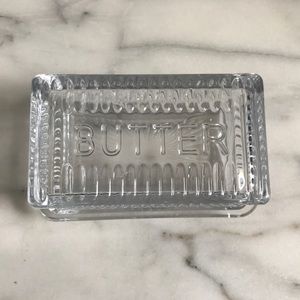 Drake General Store Vintage Inspired Ribbed Glass Covered Butter Dish Like New